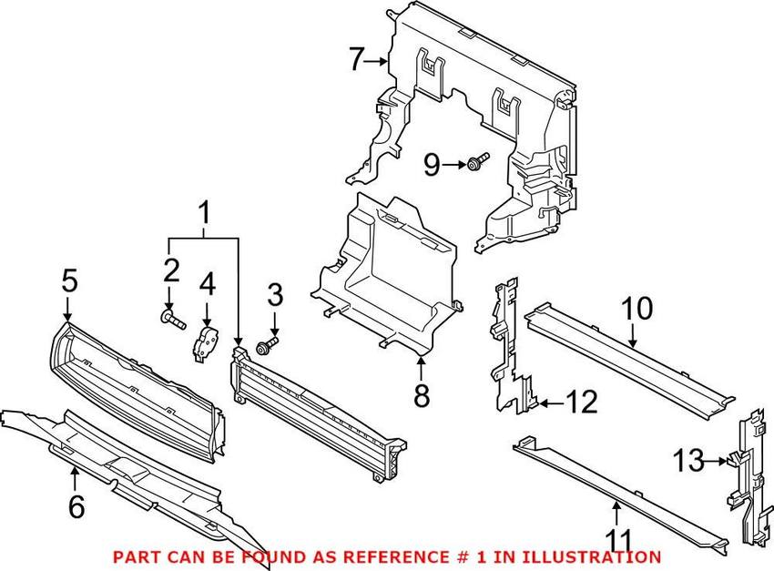 Genuine VW/Audi Radiator Support Baffle 4KE121223 – Genuine VW/Genuine VW/Audi