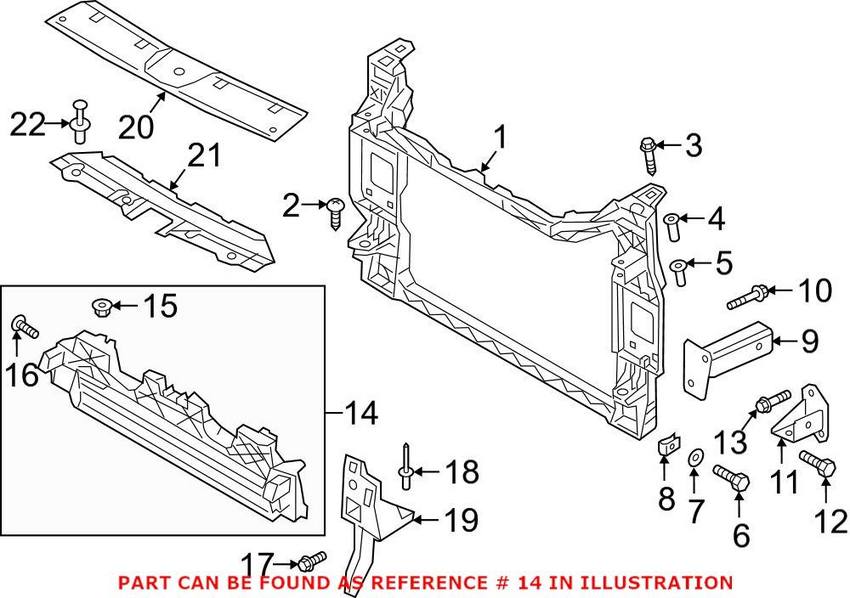 Genuine VW/Audi Radiator Support Bracket 4KE807771 – Genuine VW/Genuine VW/Audi