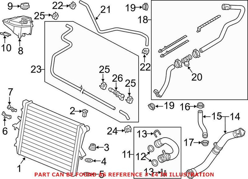 Genuine Vw/Audi Radiator Hose 4 L0 121 051 B