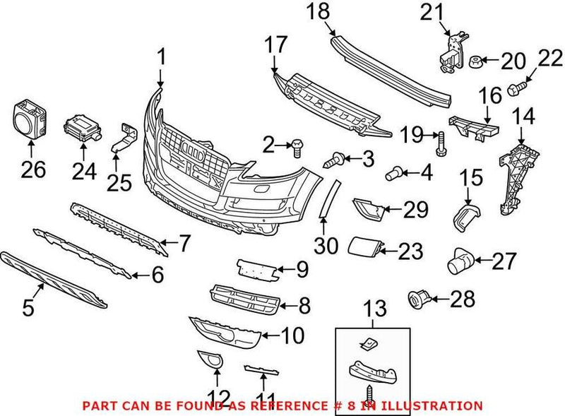 Genuine VW/Audi Grille – Front Driver Side Lower 4L0807681B01C