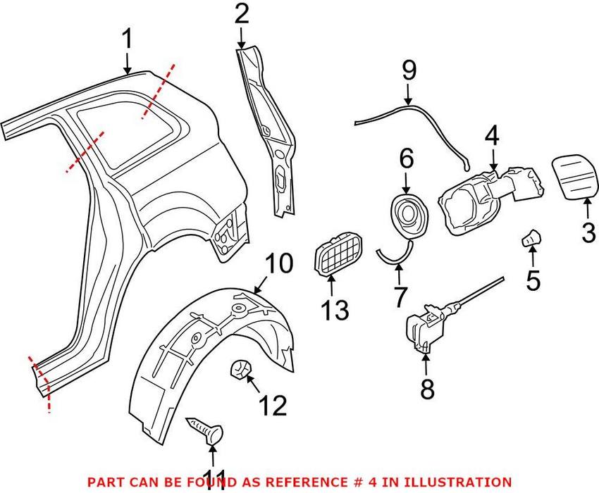 Genuine VW/Audi Fuel Filler Door Bracket 4L0809857B