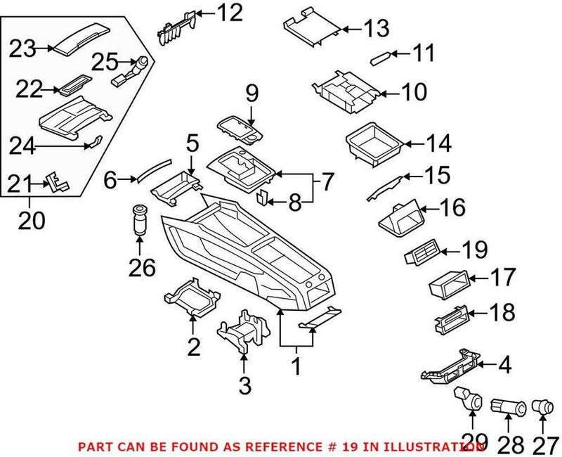 Genuine VW/Audi Console Air Vent 4L0819203K3Q7