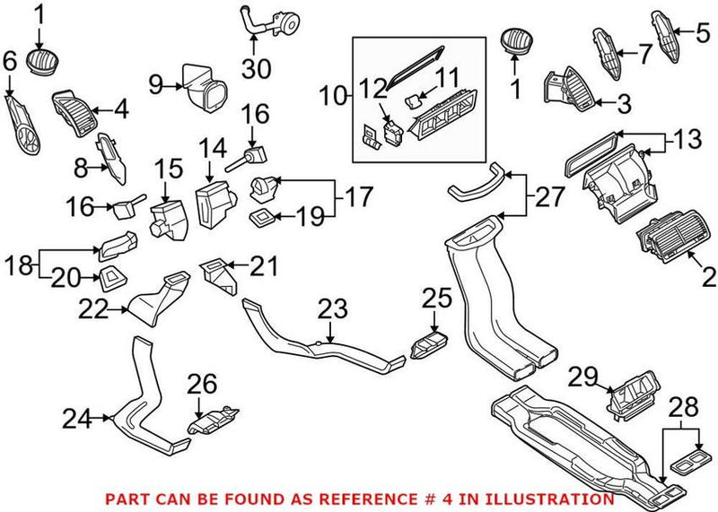Genuine VW/Audi Dashboard Air Vent – Driver Side 4L0820901T3Q7