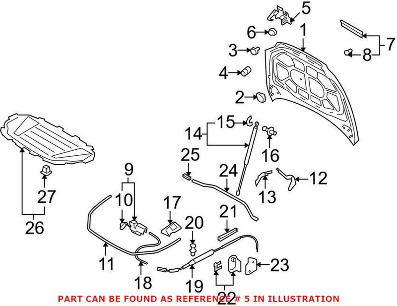 Genuine VW/Audi Hood Safety Catch – Front 4L0823480A