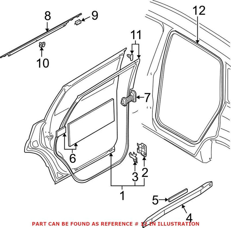 Genuine VW/Audi Door Seal – Rear 4L0833721A
