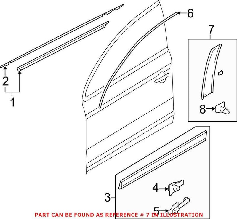 Genuine VW/Audi Door Applique – Front Passenger Side 4L0837902A1P9
