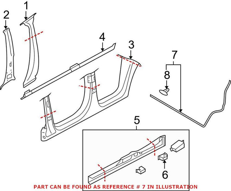 Genuine VW/Audi Door Seal – Passenger Side Inner 4L0839120D