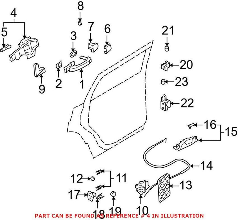 Genuine VW/Audi Exterior Door Handle Base – Rear Driver Side 4L0839885J