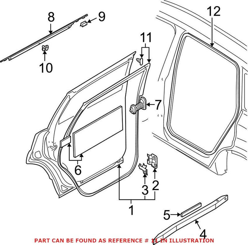 Genuine VW/Audi Door Seal – Rear Driver Side 4L0839911