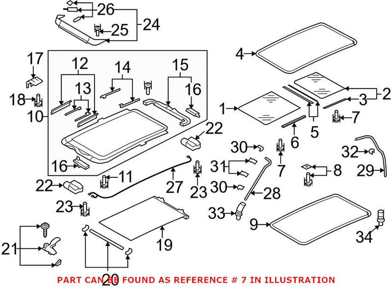 Genuine VW/Audi Roof Panel Glass Hardware Kit 4L0898057 – Genuine VW/Genuine VW/Audi