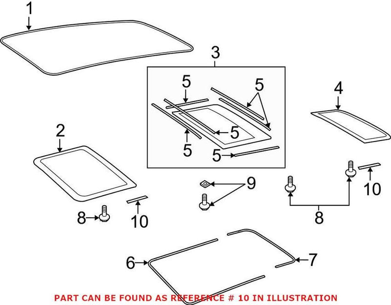 Genuine VW/Audi Sunroof Opening Trim 4L0898925