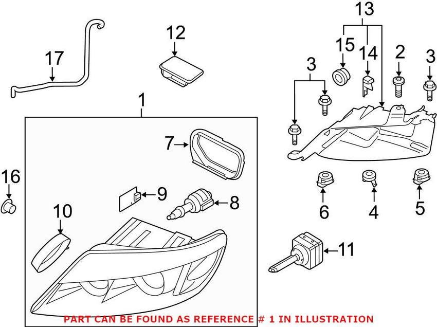 Genuine VW/Audi Headlight Assembly – Front Driver Side 4L0941029AK