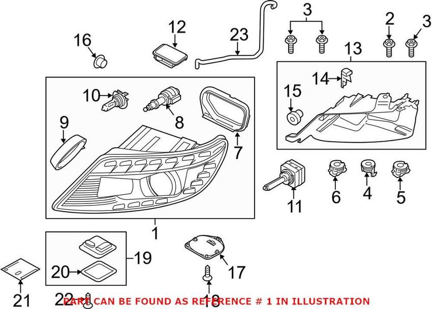 Genuine VW/Audi Headlight Assembly – Front Driver Side 4L0941029AL
