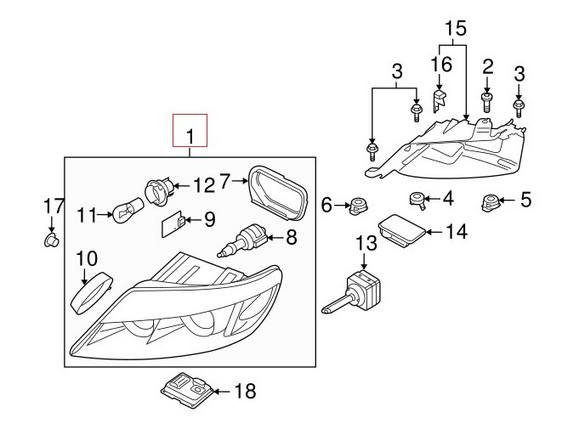 Genuine VW/Audi Headlight Assembly – Passenger Side (Xenon) 4L0941030G