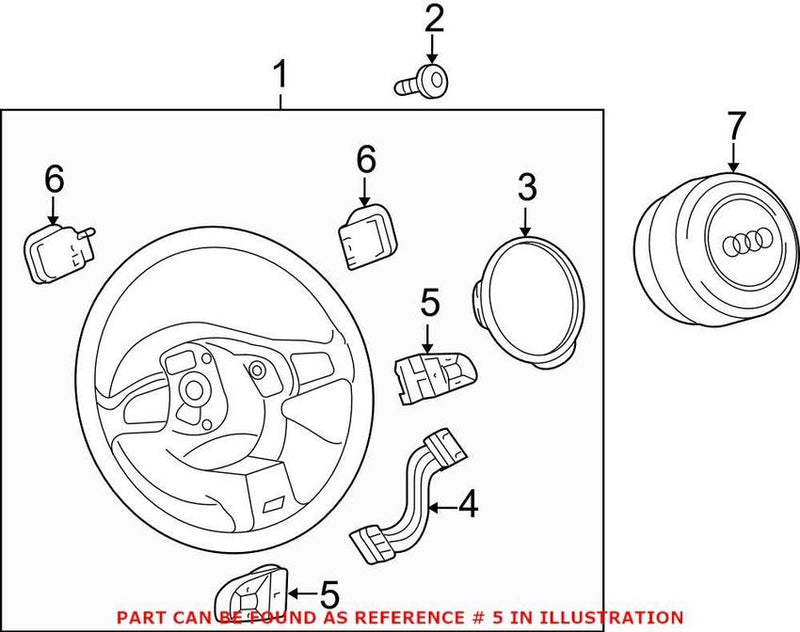 Genuine VW/Audi Steering Wheel Radio Controls 4L0951523DXHA