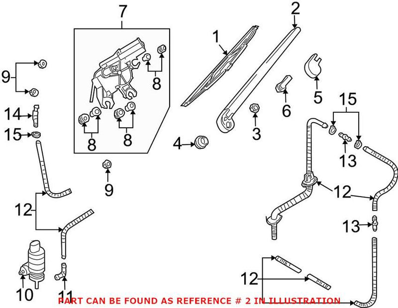 Genuine VW/Audi Windshield Wiper Arm – Rear 4L09554071P9