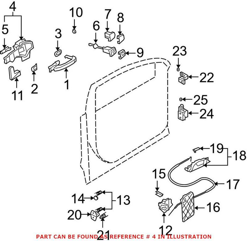 Genuine VW/Audi Exterior Door Handle Base – Front Passenger Side 4L1837886H