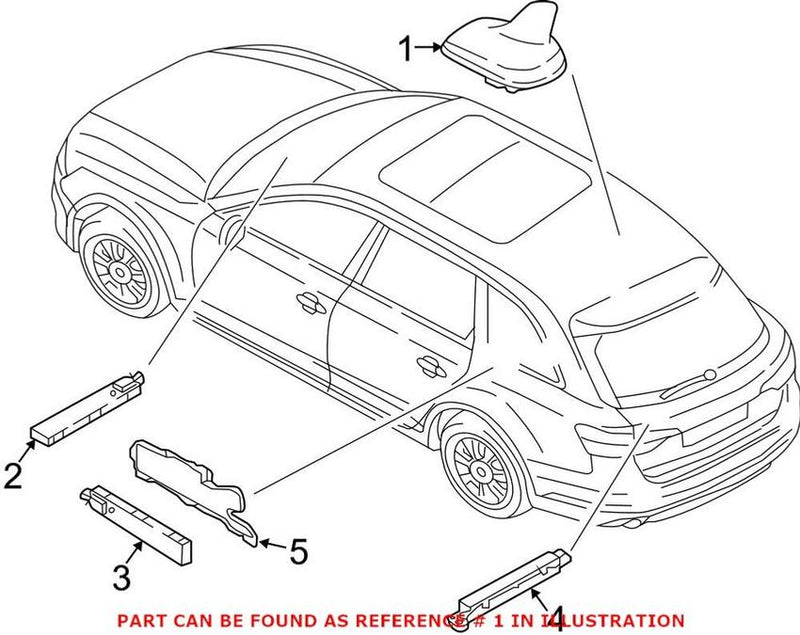Genuine VW/Audi Radio Antenna Assembly 4M0035503CGRU