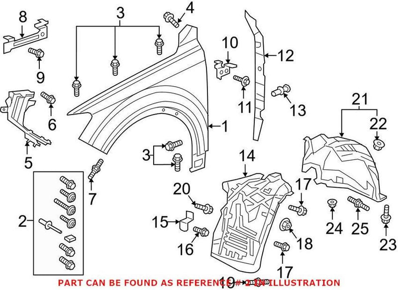 Genuine VW/Audi Fender Hardware Kit 4M0098625