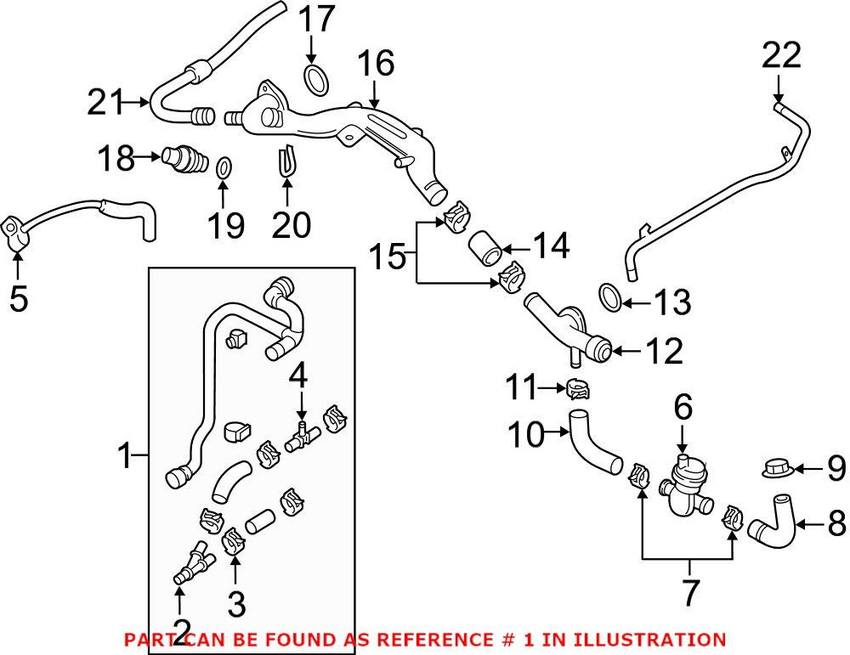 Genuine VW/Audi Radiator Coolant Hose 4M0122109AN