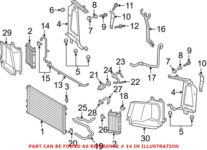 Genuine VW/Audi Radiator Coolant Hose – Driver Side 4M0122902H