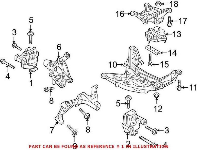 Genuine VW/Audi Engine Mount – Passenger Side 4M0199372FG