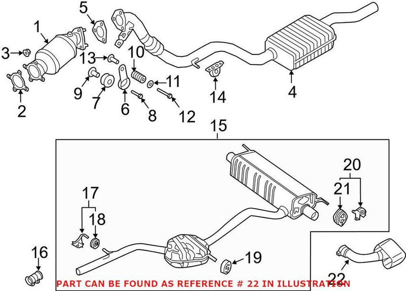Genuine VW/Audi Exhaust Tail Pipe – Passenger Side 4M0253682K