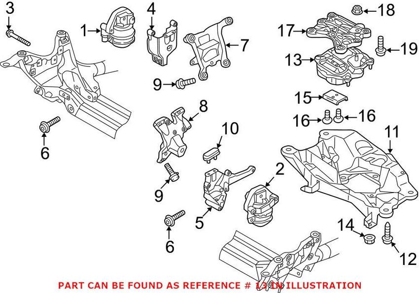 Genuine VW/Audi Automatic Transmission Mount 4M0399153L