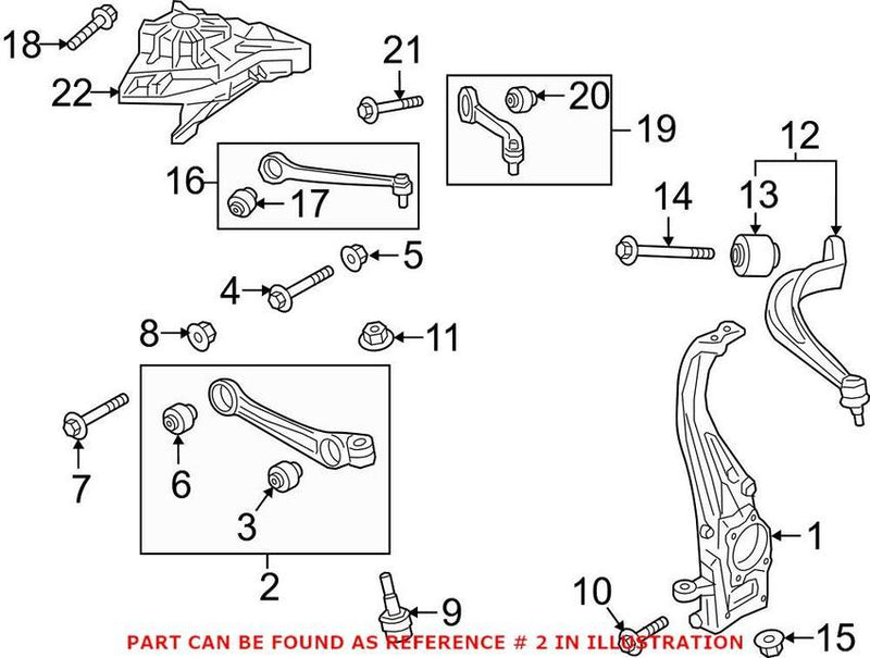 Genuine VW/Audi Suspension Control Arm – Front Passenger Side Lower Forward 4M0407152H