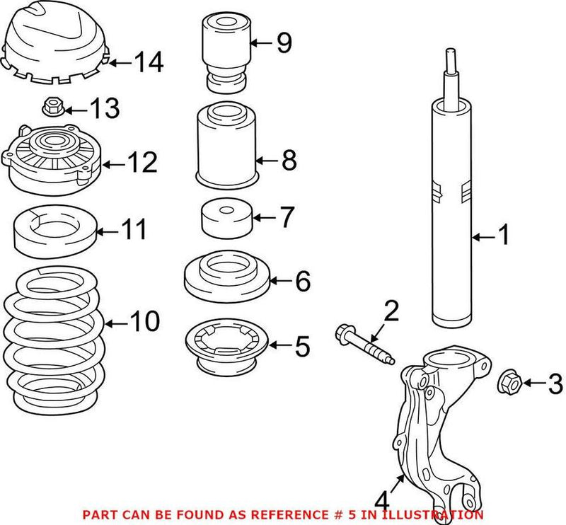 Genuine VW/Audi Coil Spring Insulator – Front Lower 4M0412103A