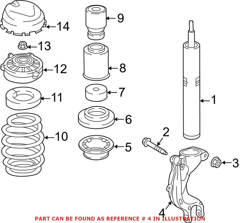 Genuine VW/Audi Shock Mount – Front Driver Side 4M0413037H