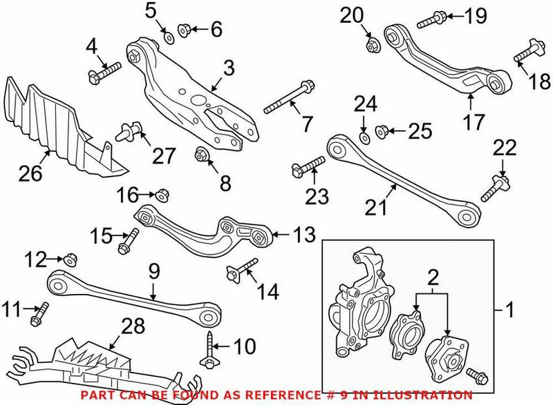 Genuine VW/Audi Suspension Track Bar – Rear Driver Side 4M0505291D