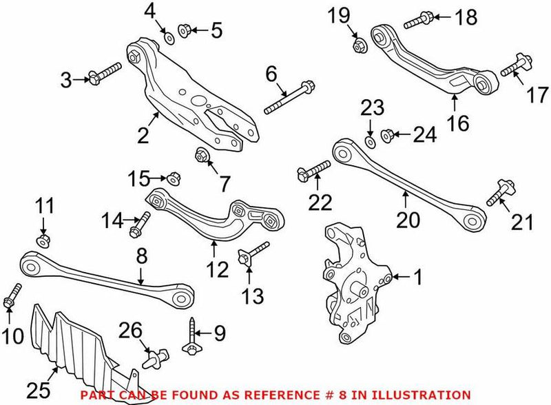 Genuine VW/Audi Suspension Track Bar – Rear Passenger Side 4M0505292D