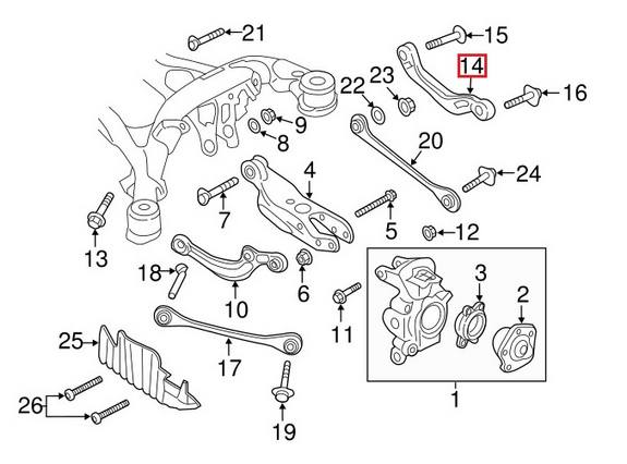 VW Control Arm – Rear Driver Side Upper Rearward 4M0505397R
