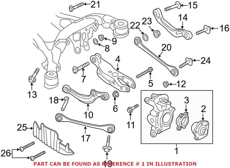 Genuine VW/Audi Suspension Knuckle – Rear Passenger Side 4M0505432AF