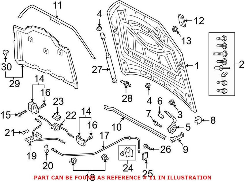 Genuine VW/Audi Hood Seal – Front 4M0823126