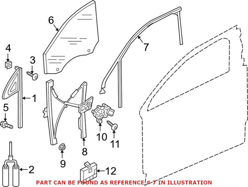 Genuine VW/Audi Window Channel – Front Driver Side 4M0837431B