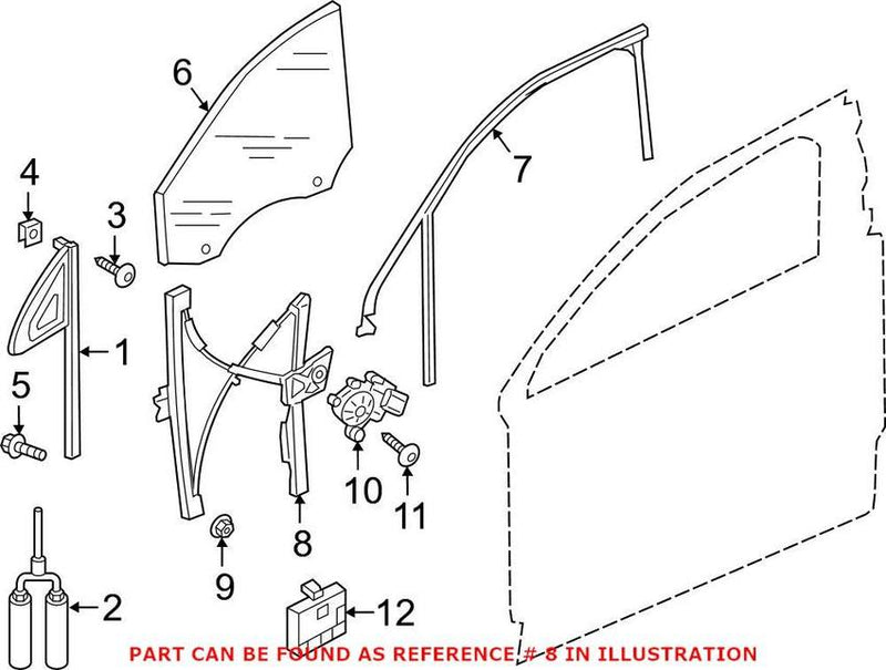 Genuine VW/Audi Window Regulator – Front Passenger Side 4M0837462A