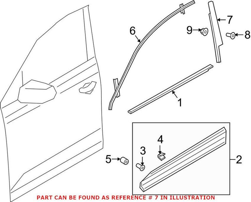 Genuine VW/Audi Door Applique – Front Passenger Side 4M0837902
