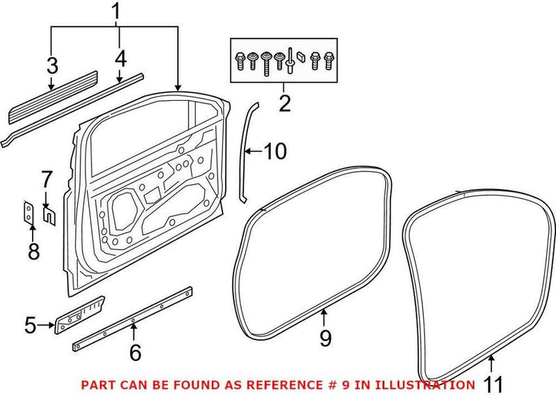 Genuine VW/Audi Door Seal – Front Outer 4M0837911C