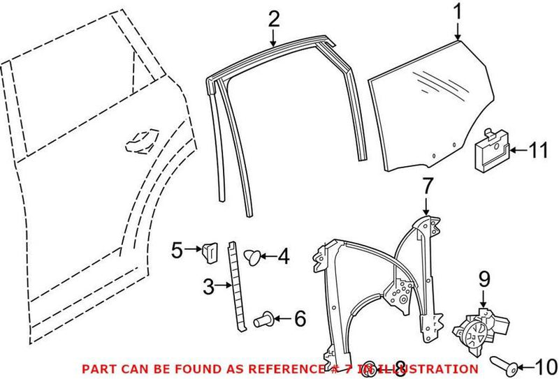 Genuine VW/Audi Window Regulator – Rear Passenger Side 4M0839462A