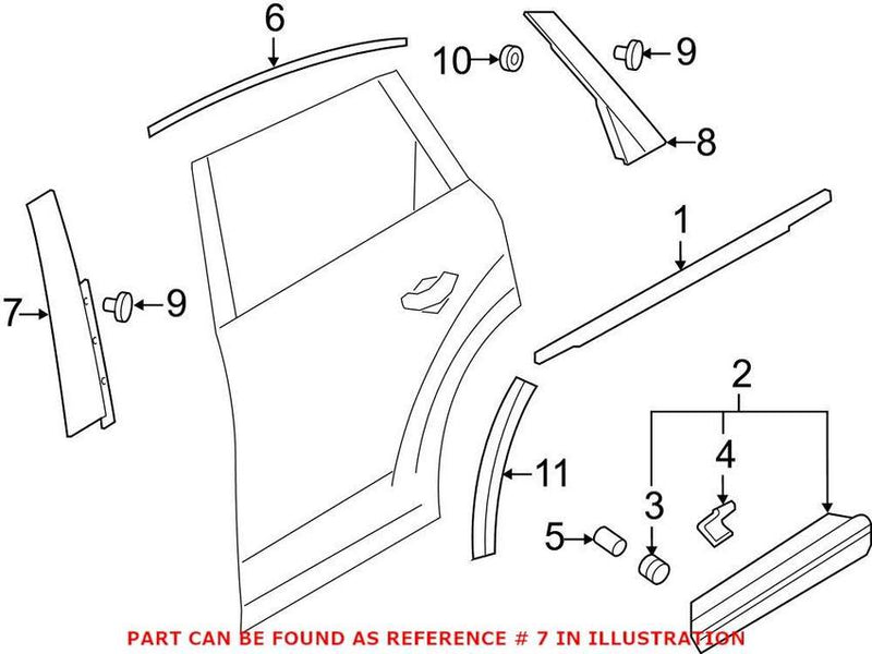 Genuine VW/Audi Door Applique – Rear Driver Side Forward 4M0839901