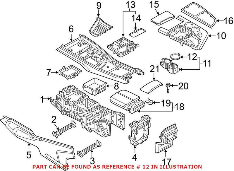 Genuine VW/Audi Console Mat 4M08624354PK