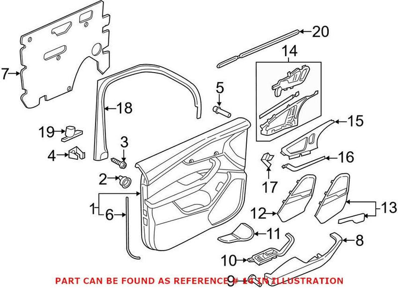 Genuine VW/Audi Interior Door Handle Trim – Front Passenger Side 4M0868078B