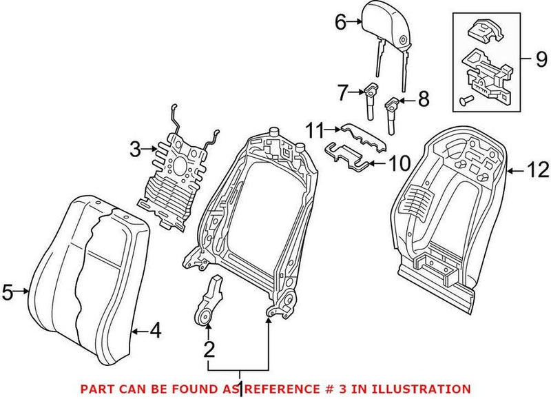 Genuine VW/Audi Seat Lumbar Support Cushion 4M0881879B