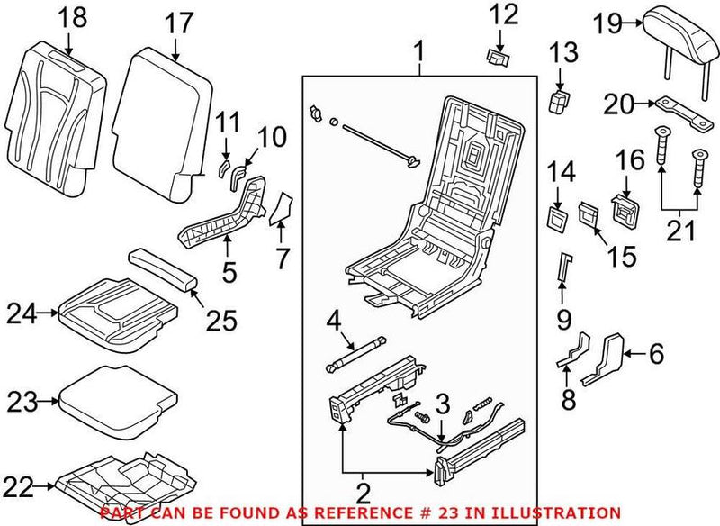 Genuine VW/Audi Seat Cushion Pad 4M0883376C