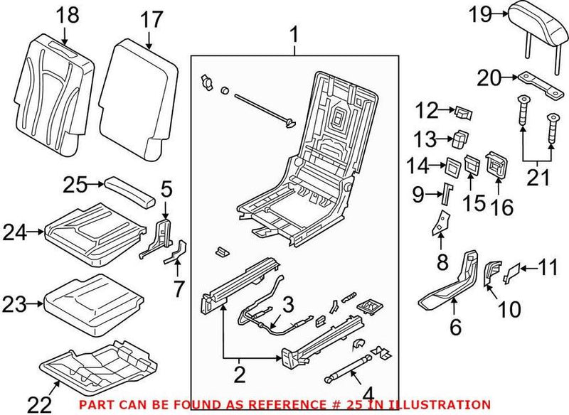 Genuine VW/Audi Seat Cushion Pad 4M0883425F38M