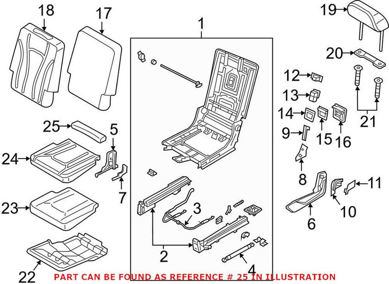 Genuine VW/Audi Seat Cushion Pad 4M0883425N22A – Genuine VW/Genuine VW/Audi