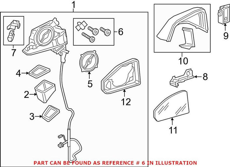 Genuine VW/Audi Door Mirror Hardware Kit 4M0898011