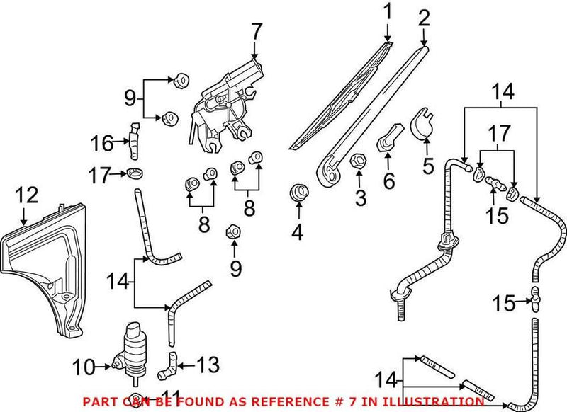 Genuine VW/Audi Back Glass Wiper Motor 4M0955711A